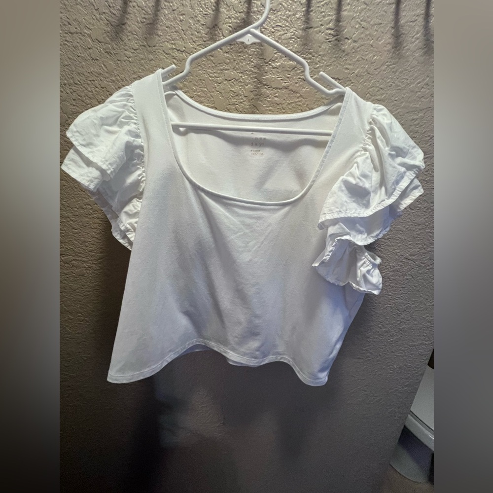 A New Day White Ruffle Sleeve Blouse